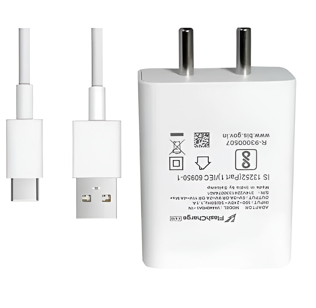 Fast Charging Mobile Charger with Type-C USB Cable | 44W Wall Adapter | Quick Charge Power Adapter for Smartphones & Tablets