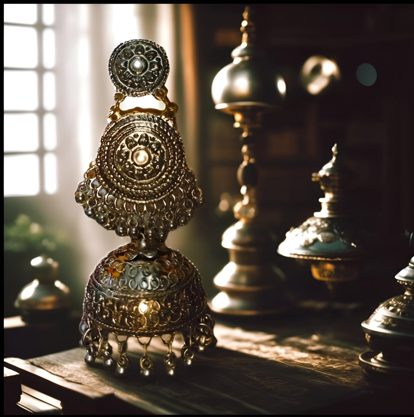 Oxidized Silver-Plated Jhumka Earrings Set for Women & Girls | Traditional Ethnic Jewellery