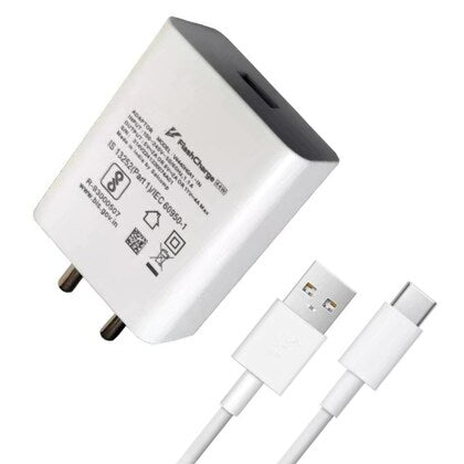 Fast Charging Mobile Charger with Type-C USB Cable | 44W Wall Adapter | Quick Charge Power Adapter for Smartphones & Tablets