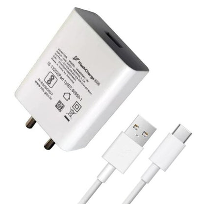 Fast Charging Mobile Charger with Type-C USB Cable | 44W Wall Adapter | Quick Charge Power Adapter for Smartphones & Tablets