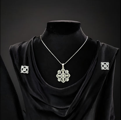 Trendy Floral Diamond Look Pendant with Chain | Festive & Casual Wear Jewellery