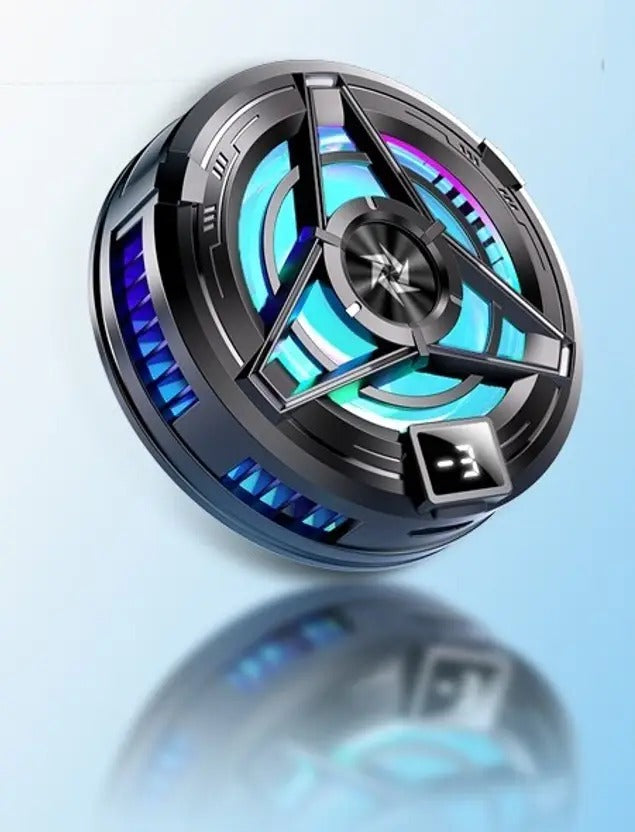 RGB Magnetic Round Mobile Cooler | Semiconductor Fast Cooling Fan for Gaming & Streaming
