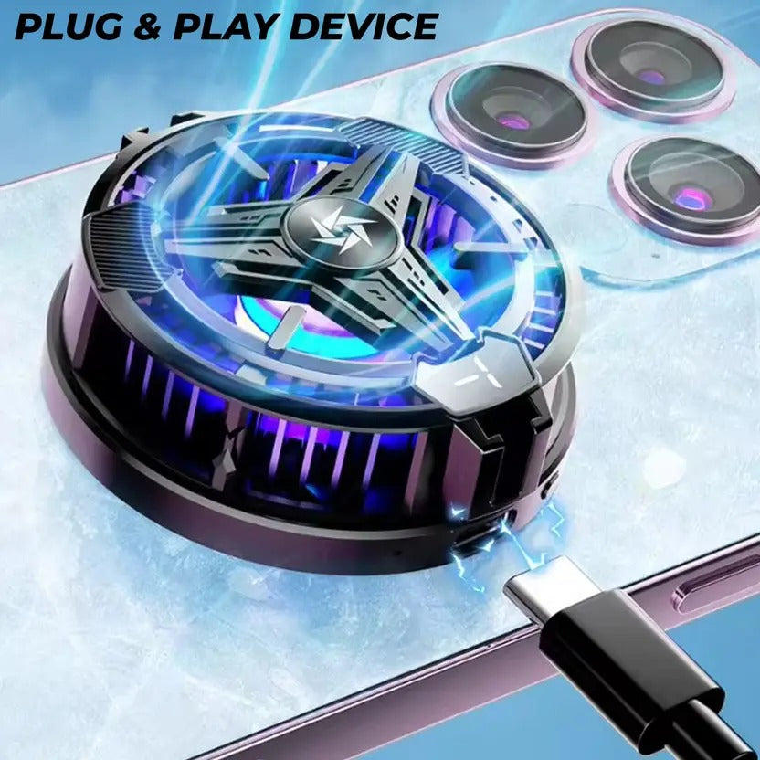 RGB Magnetic Round Mobile Cooler | Semiconductor Fast Cooling Fan for Gaming & Streaming
