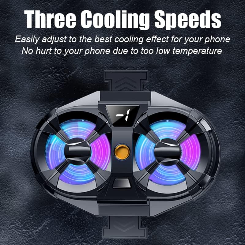 Dual Fan Semiconductor Mobile Cooler | Gaming Phone Radiator with Adjustable Stand & RGB Lighting