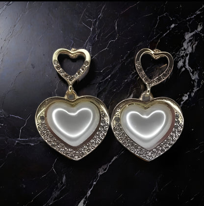 Stylish Heart-Shaped Pearl Earrings for Women & Girls | Elegant Party Wear Jewelry