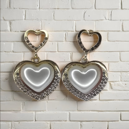 Stylish Heart-Shaped Pearl Earrings for Women & Girls | Elegant Party Wear Jewelry