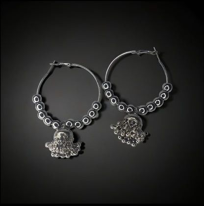 Oxidized Silver-Plated Jhumka Earrings Set for Women & Girls | Traditional Ethnic Jewellery