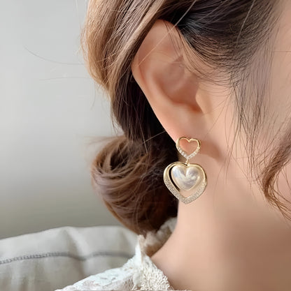 Stylish Heart-Shaped Pearl Earrings for Women & Girls | Elegant Party Wear Jewelry