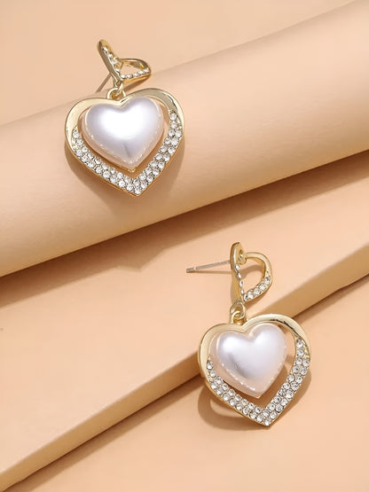 Stylish Heart-Shaped Pearl Earrings for Women & Girls | Elegant Party Wear Jewelry