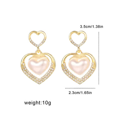 Stylish Heart-Shaped Pearl Earrings for Women & Girls | Elegant Party Wear Jewelry